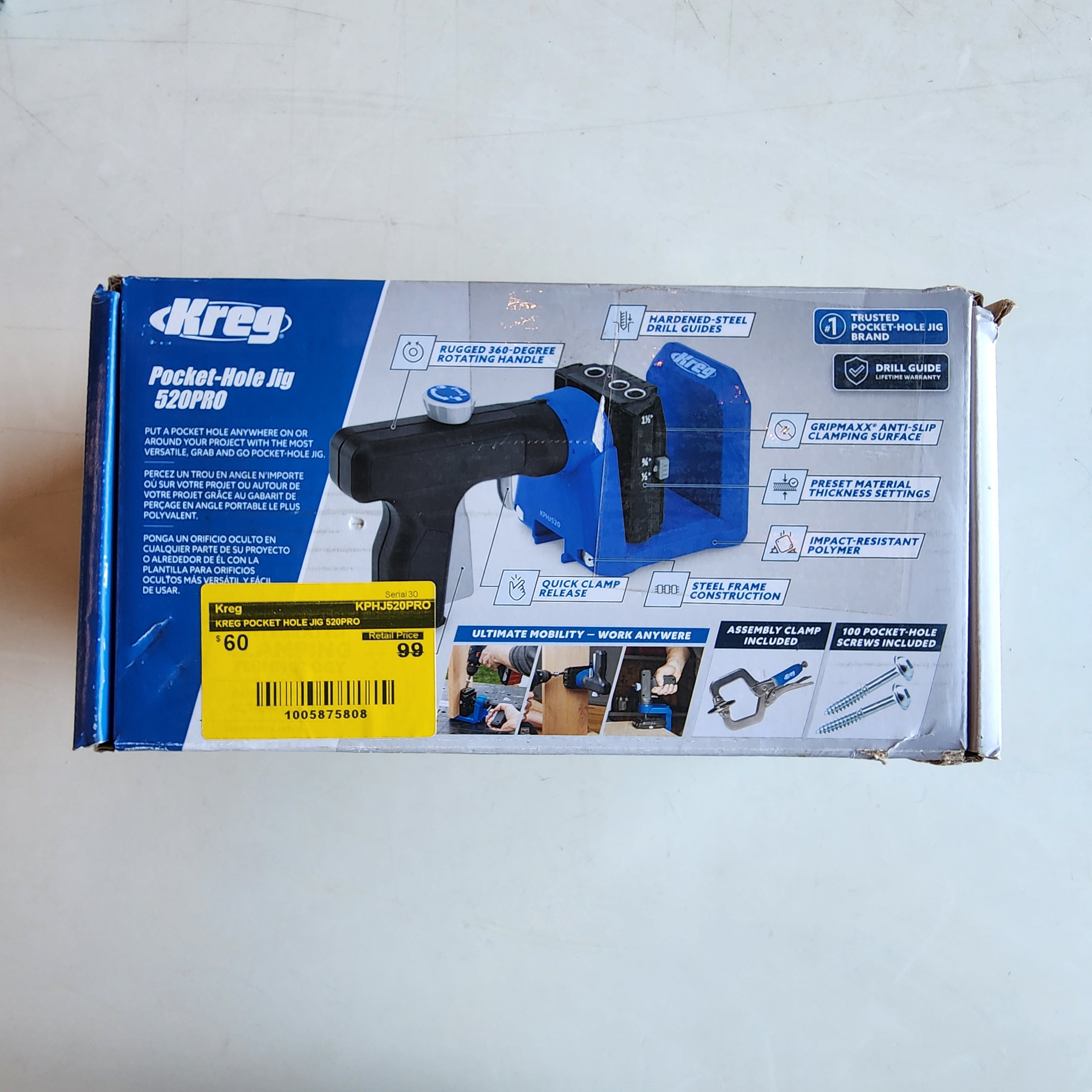 KREG POCKET HOLE JIG 520PRO (KPHJ520PRO)