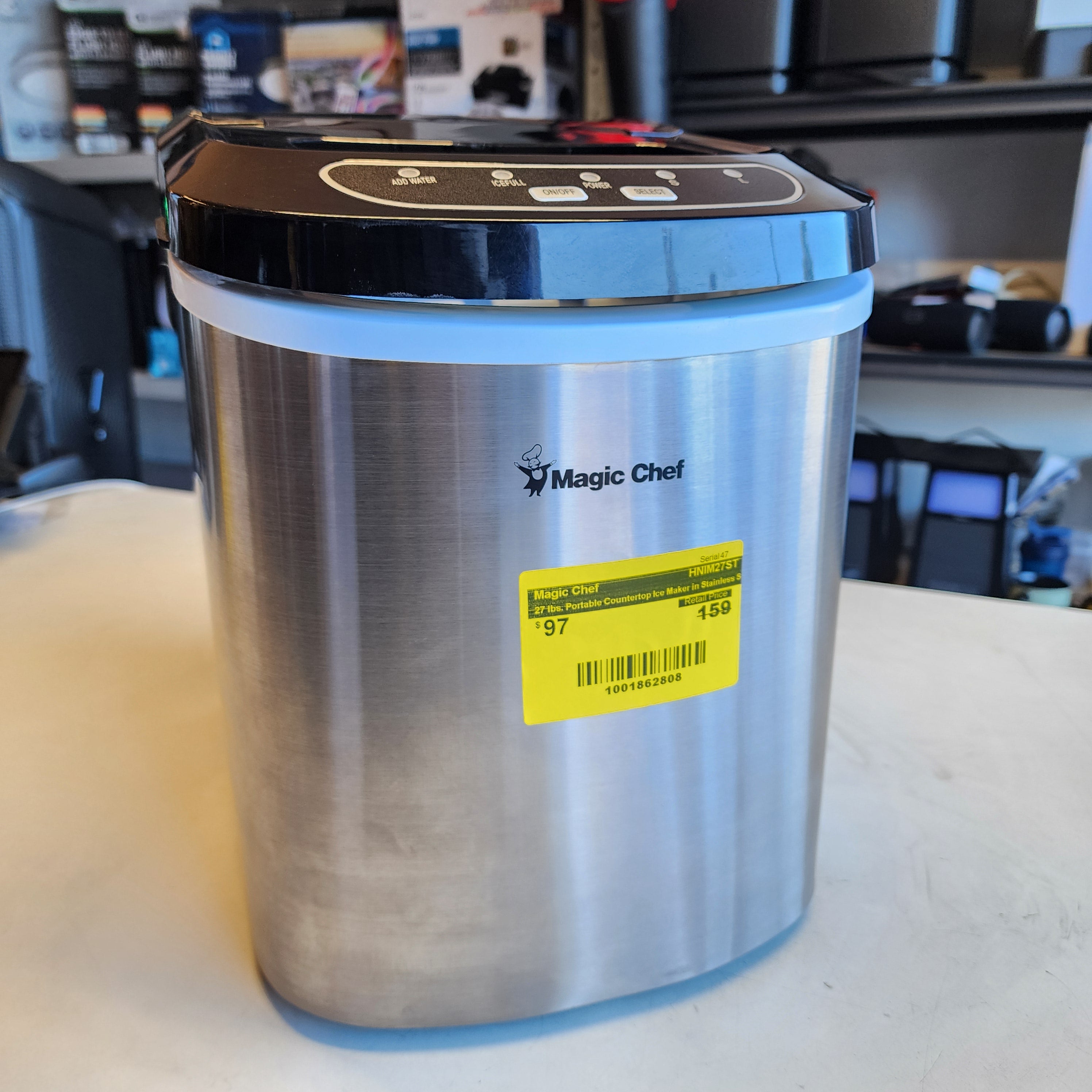 27 lbs. Portable Countertop Ice Maker in Stainless Steel (HNIM27ST)