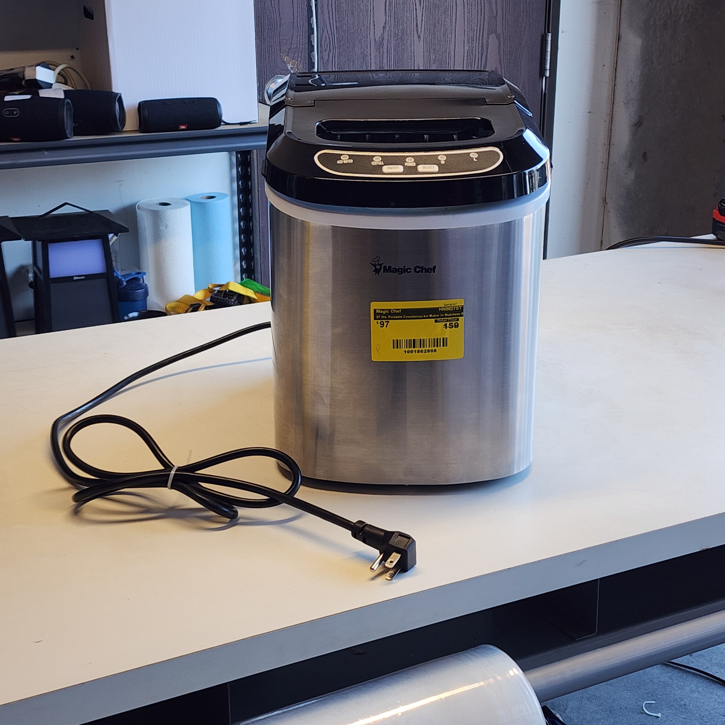 27 lbs. Portable Countertop Ice Maker in Stainless Steel (HNIM27ST)