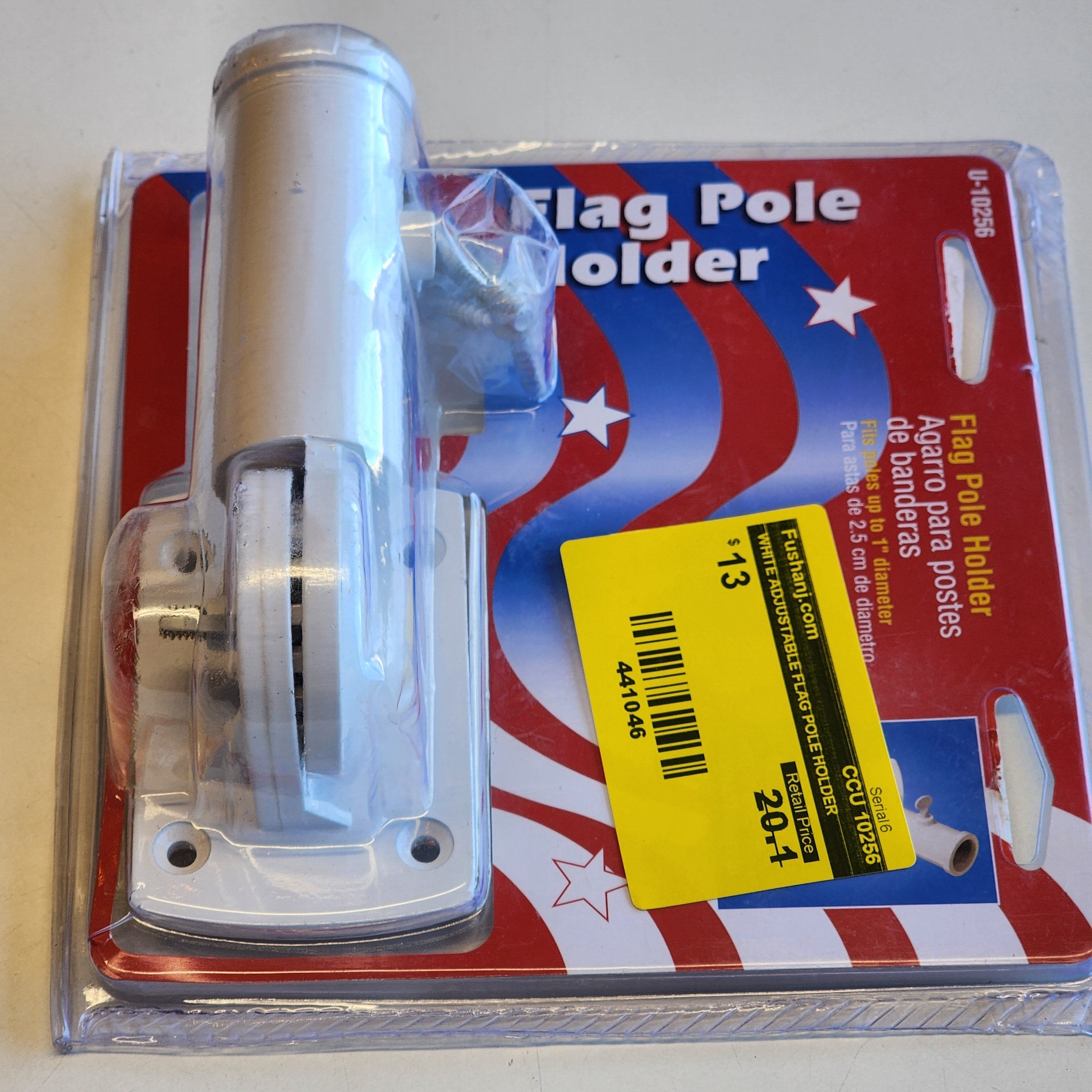 WHITE ADJUSTABLE FLAG POLE HOLDER (CCU 10256)