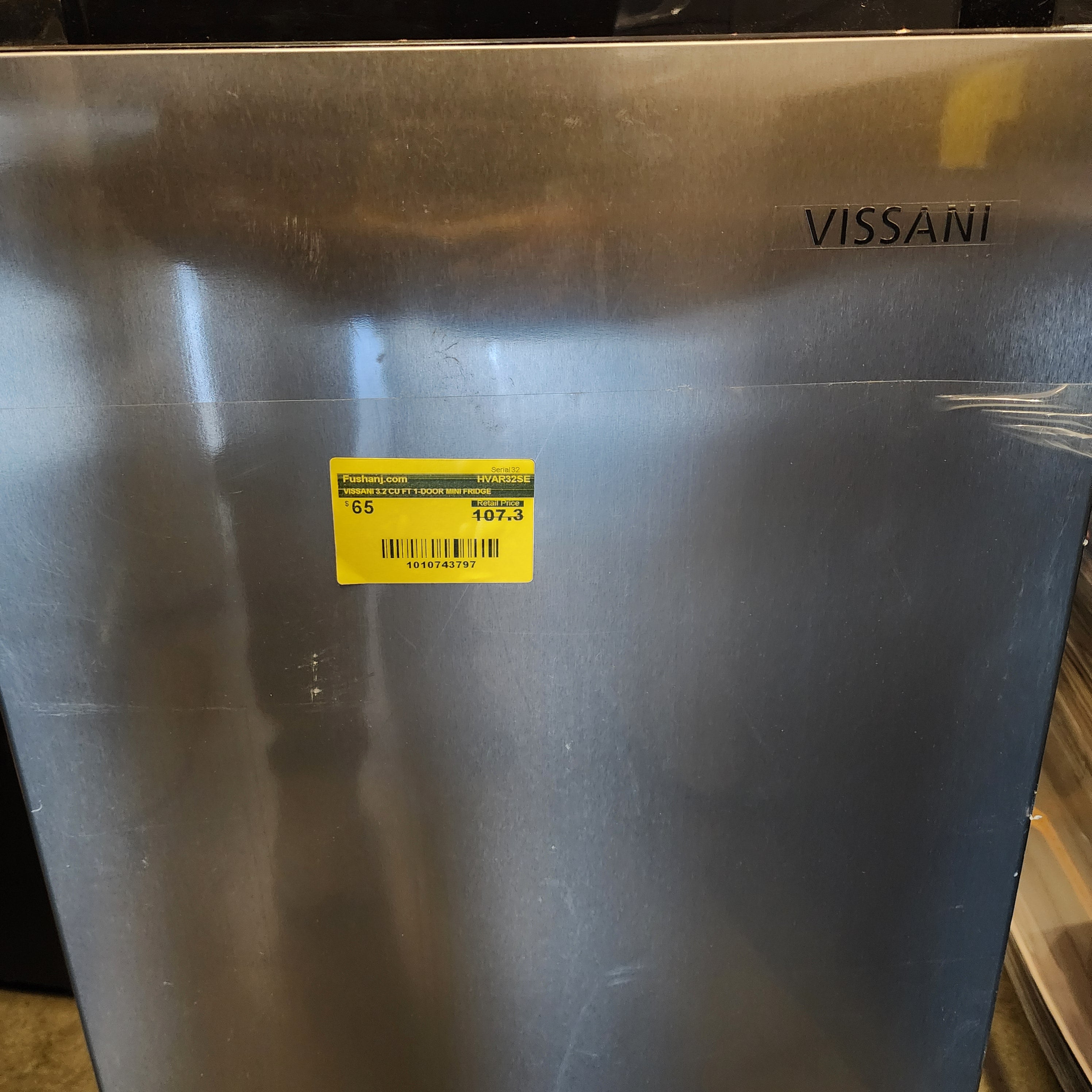 VISSANI 3.2 CU FT 1-DOOR MINI FRIDGE (HVAR32SE)