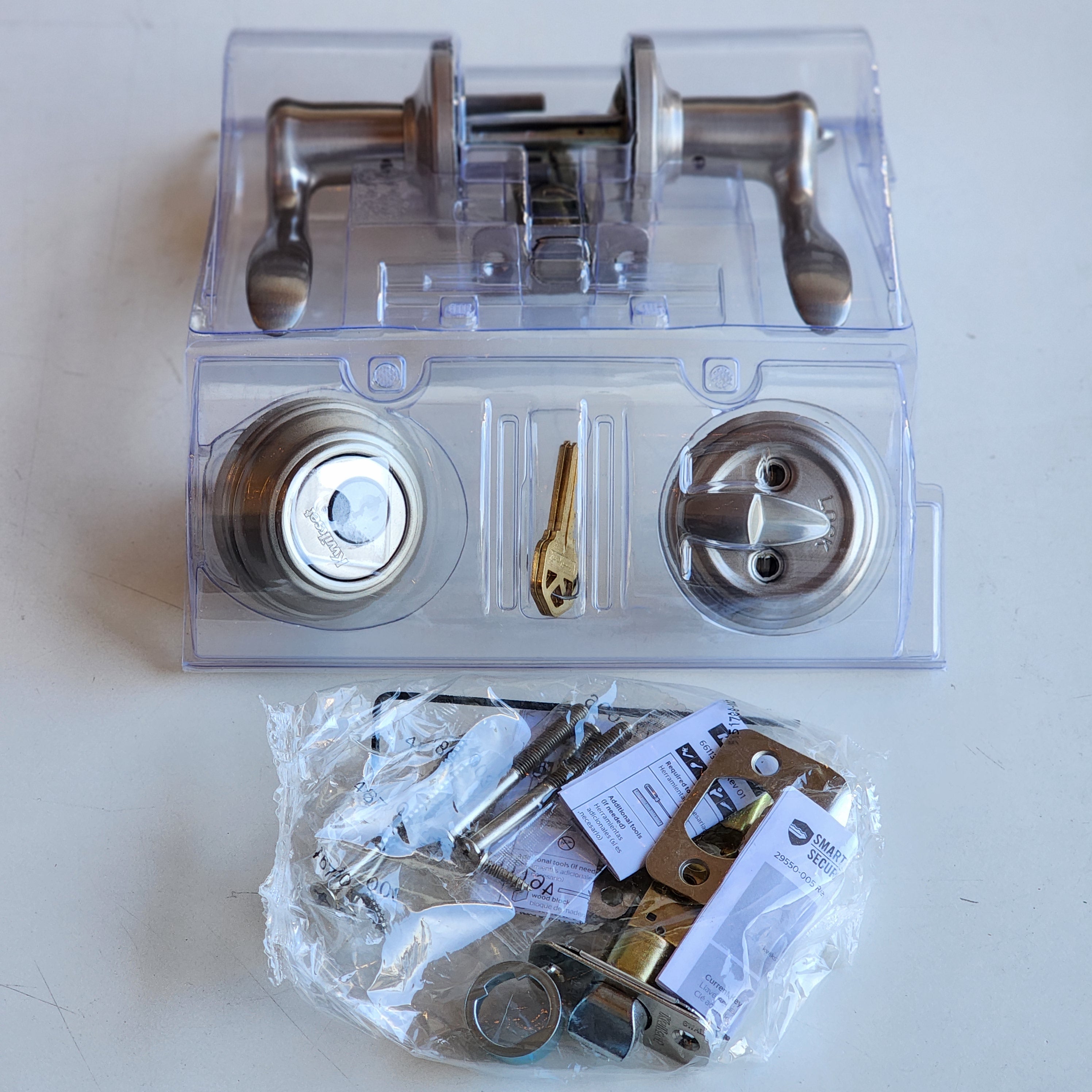 Satin Nickel Tustin Security Set - Deadbolt Keyed One Side SATIN NICKEL (991TNL15SMTCPK4)