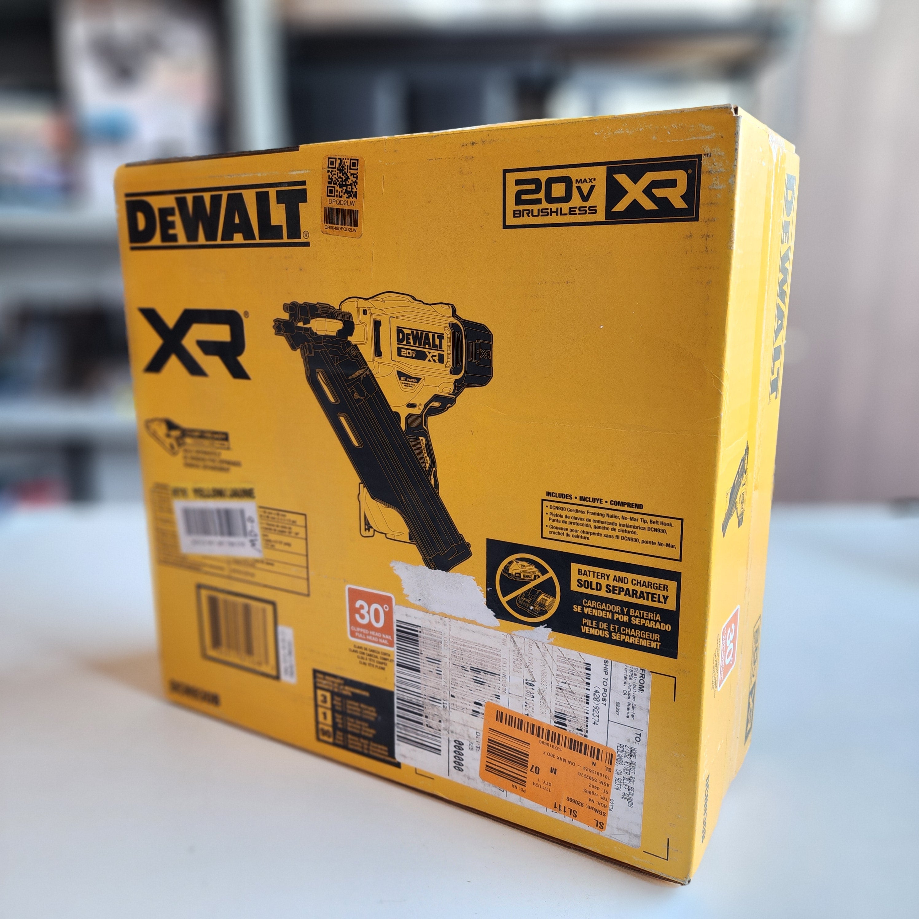 20-Volt 30Â° Cordless Framing Nailer (Tool-Only) (DCN930B)