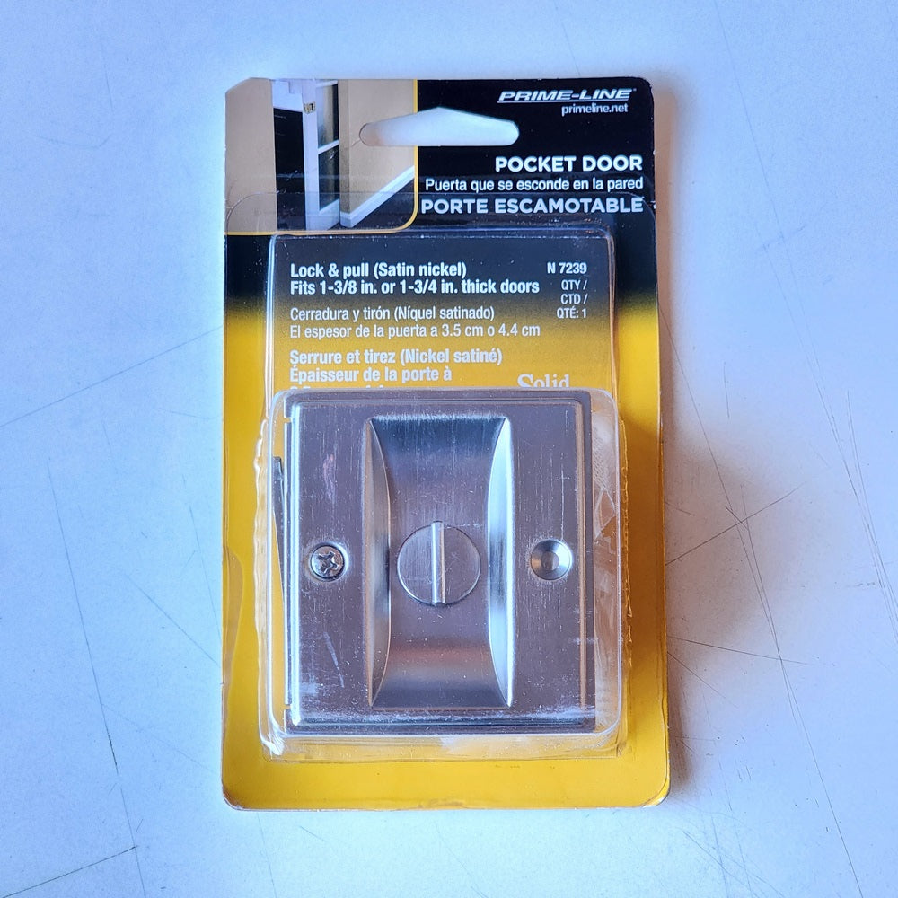 POCKET DOOR PRIVACY LATCH SAT NICKEL (N 7239)