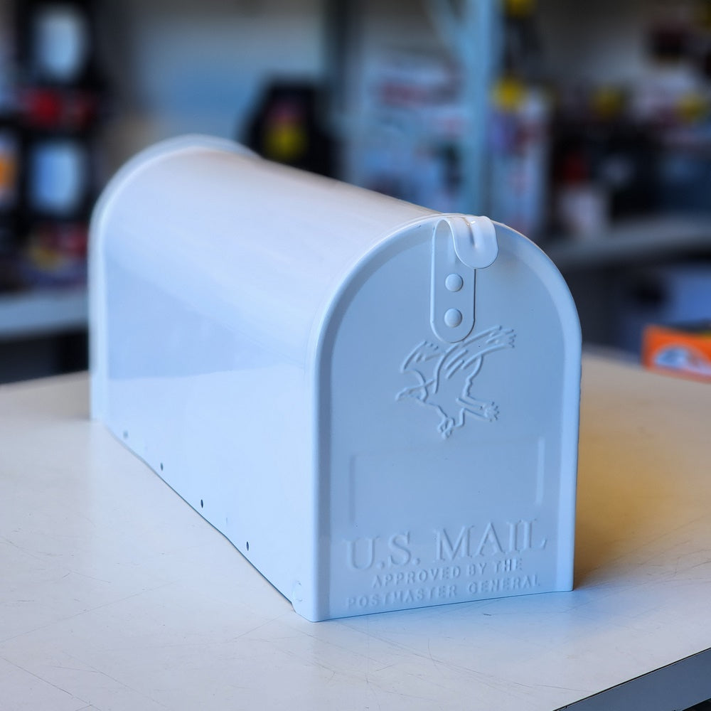 Elite White, Medium, Steel, Post Mount Mailbox (E1100WAM)