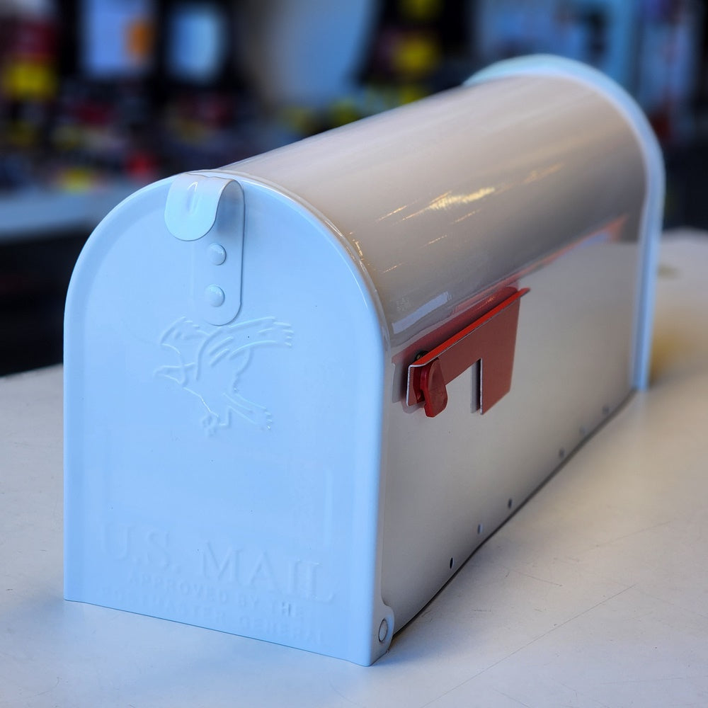 Elite White, Medium, Steel, Post Mount Mailbox (E1100WAM)