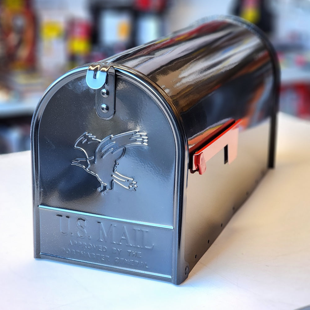 Elite Black, Large, Steel, Post Mount Mailbox (E1600BAM)