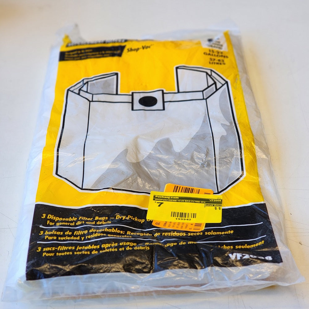 SHOPVAC/GENIE 15-22 BAG FLTRS 3PK (VF2008)