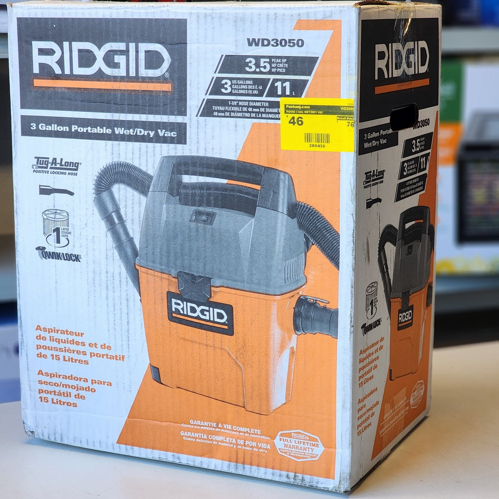 RIDGID 3 GAL WET/DRY VAC (WD3050)