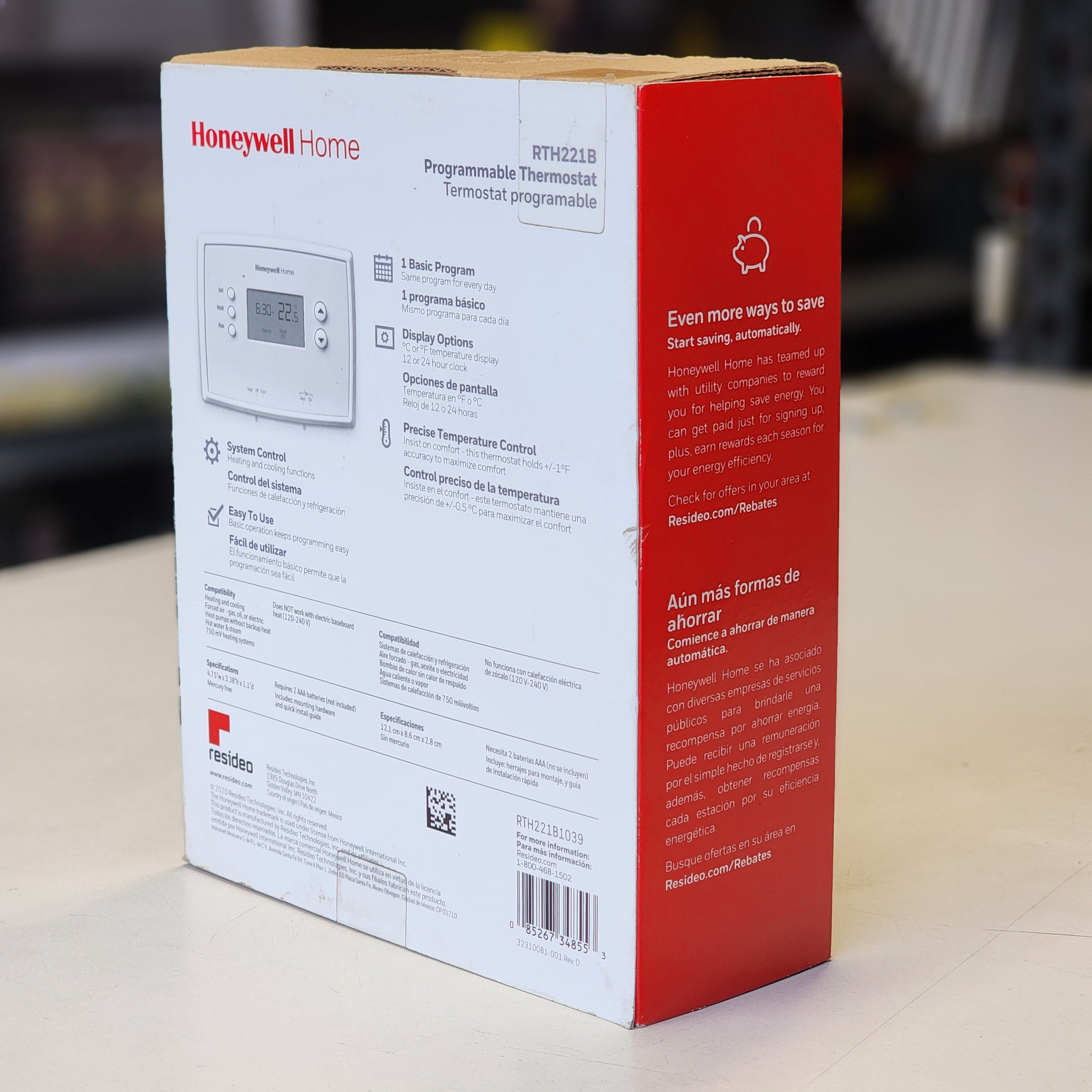 Honeywell Home 1-Week Programmable Thermostat