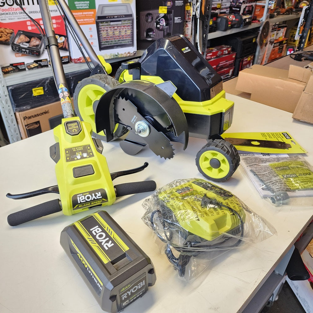 40V HP Brushless 9 in. Cordless Edger with 4.0 Ah Battery and Charger (RY40760VNM)