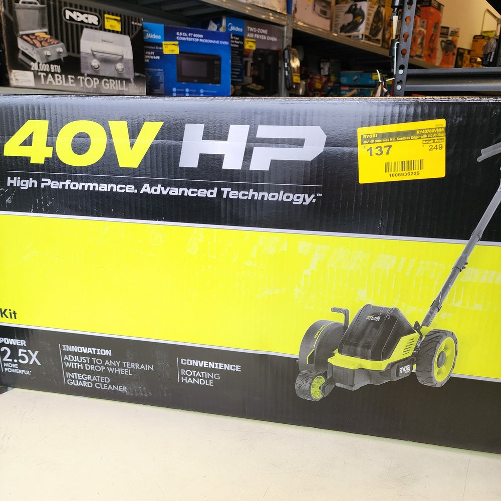 40V HP Brushless 9 in. Cordless Edger with 4.0 Ah Battery and Charger (RY40760VNM)