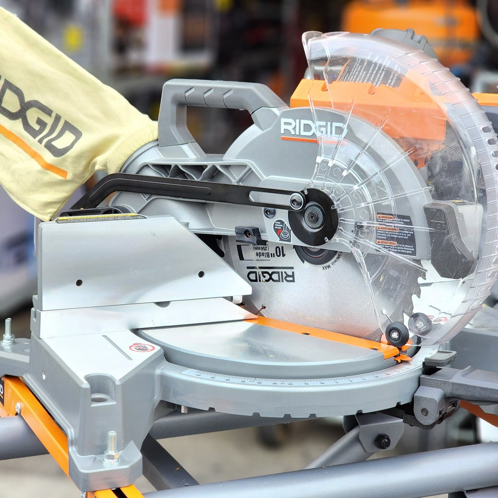 15 Amp 10 in. Corded Dual Bevel Miter Saw with LED Cut Line Indicator with Stand (R4113)