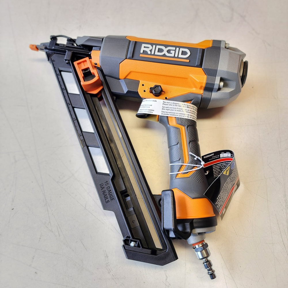 Pneumatic 15-Gauge 2-1/2 in. Angled Finish Nailer with CLEAN DRIVE Technology, Tool Bag, and Sample Nails (R250AFF)