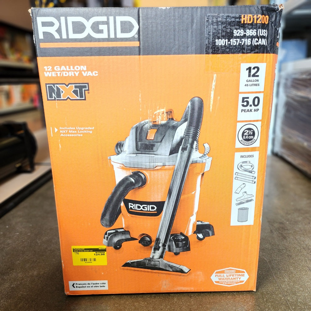 RIDGID 12 GAL WET/DRY VAC (WD1270)