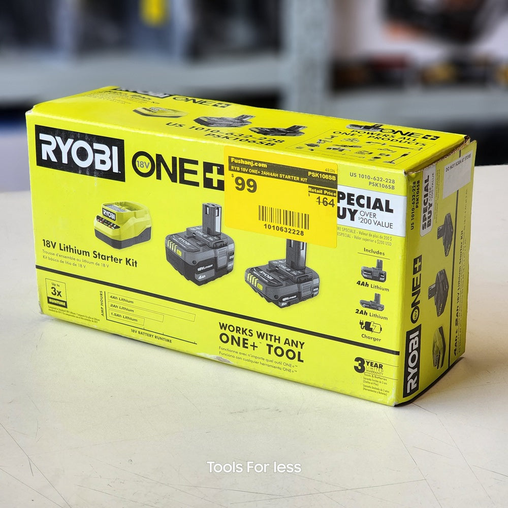 RYB 18V ONE+ 2AH/4AH STARTER KIT (PSK106SB)