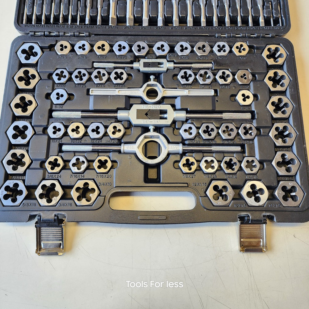 SAE/Metric Ratcheting Tap and Die Set 114pice