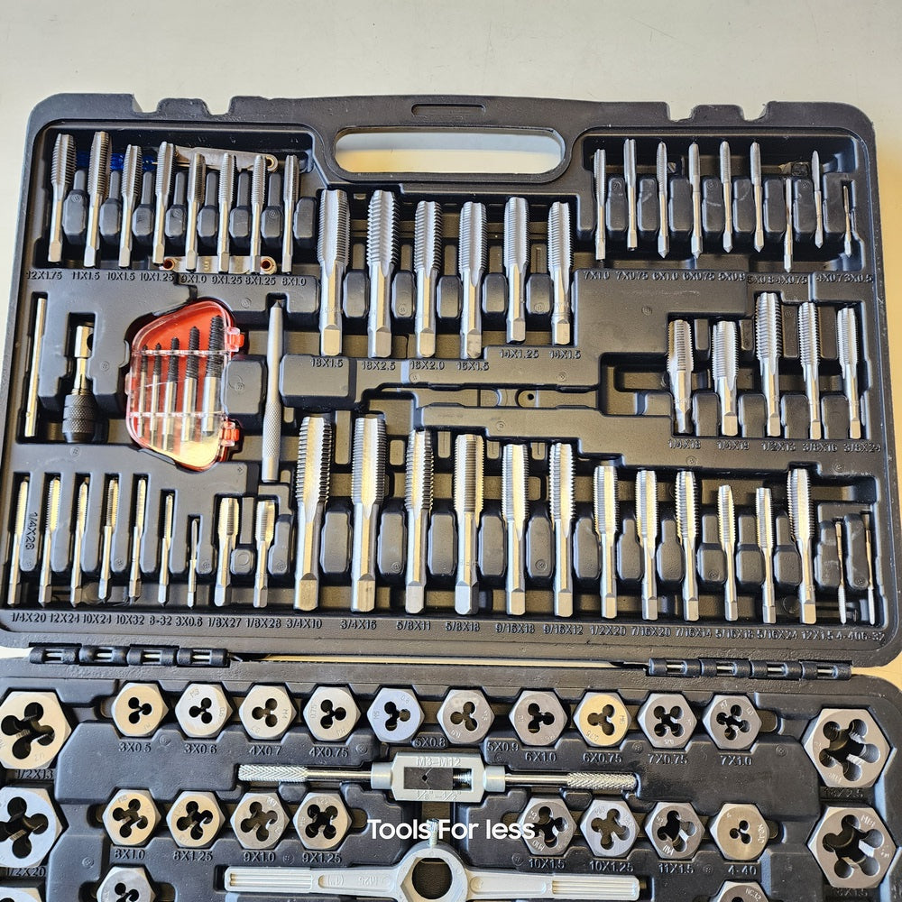 SAE/Metric Ratcheting Tap and Die Set 114pice