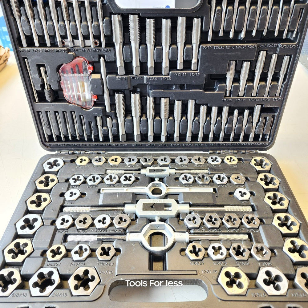 SAE/Metric Ratcheting Tap and Die Set 114pice