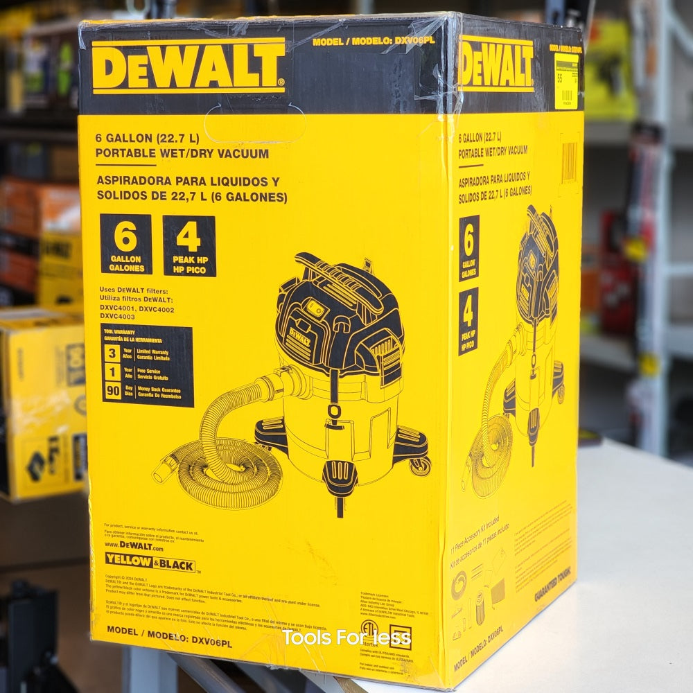 DEWALT 6 GAL 4.0 HP POLY WET/DRY VACUUM WITH HOSE