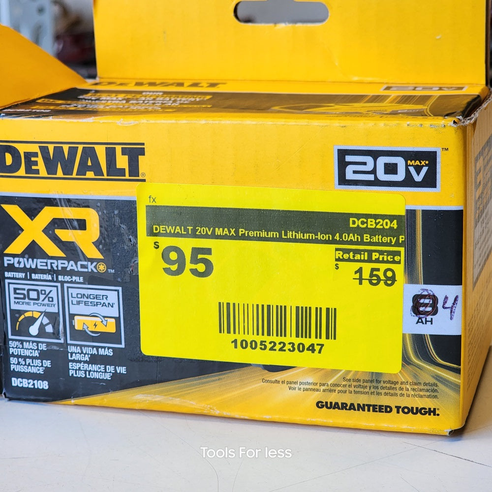 DEWALT 20V MAX PREMIUM LITHIUM-ION 4.0Ah BATTERY