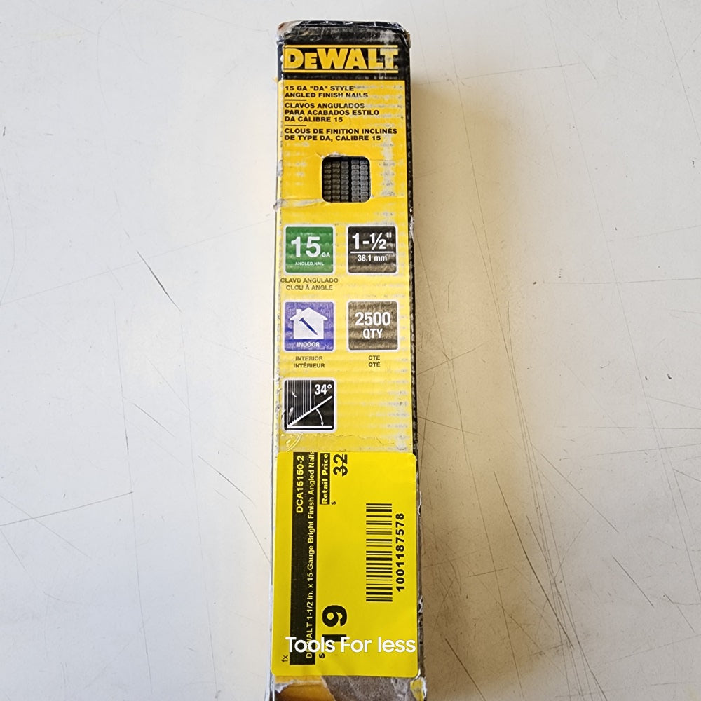 Dewalt 1-1/2 in. * 15-gauge Bright Finish Angled Nails