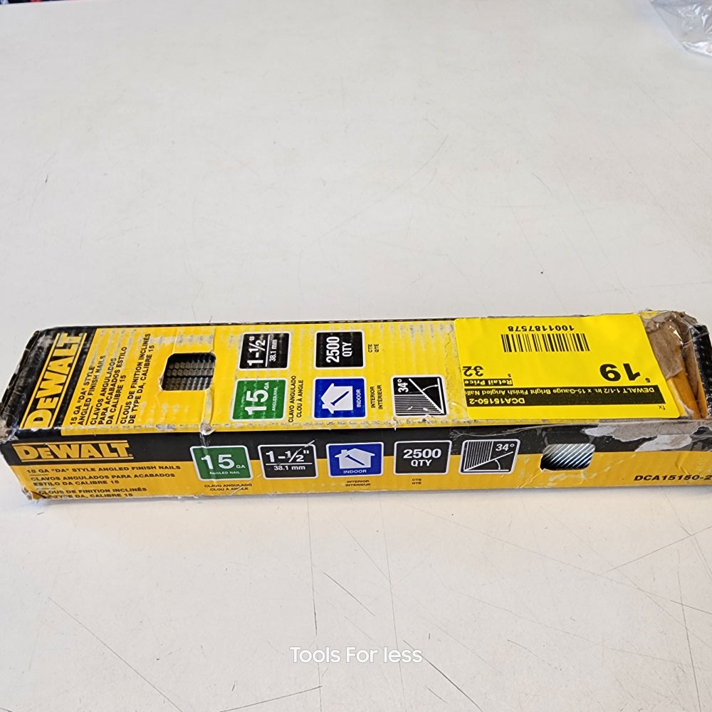 Dewalt 1-1/2 in. * 15-gauge Bright Finish Angled Nails