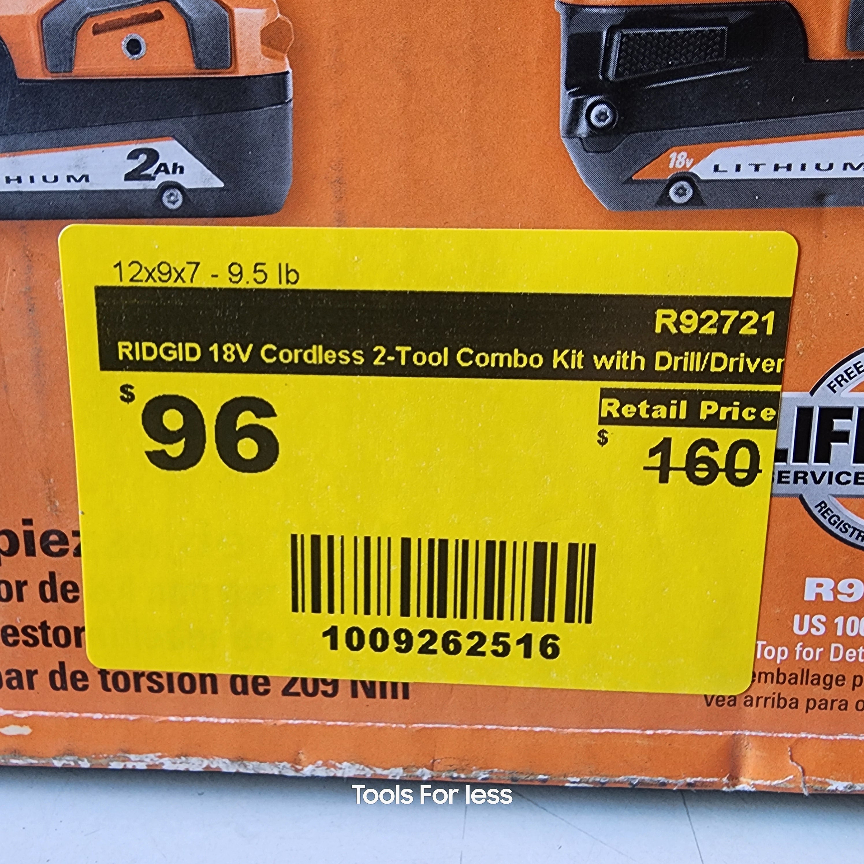 RIDGID 18V CORDLESS 2-TOOL COMB KIT WITH DRILL/DRIVER