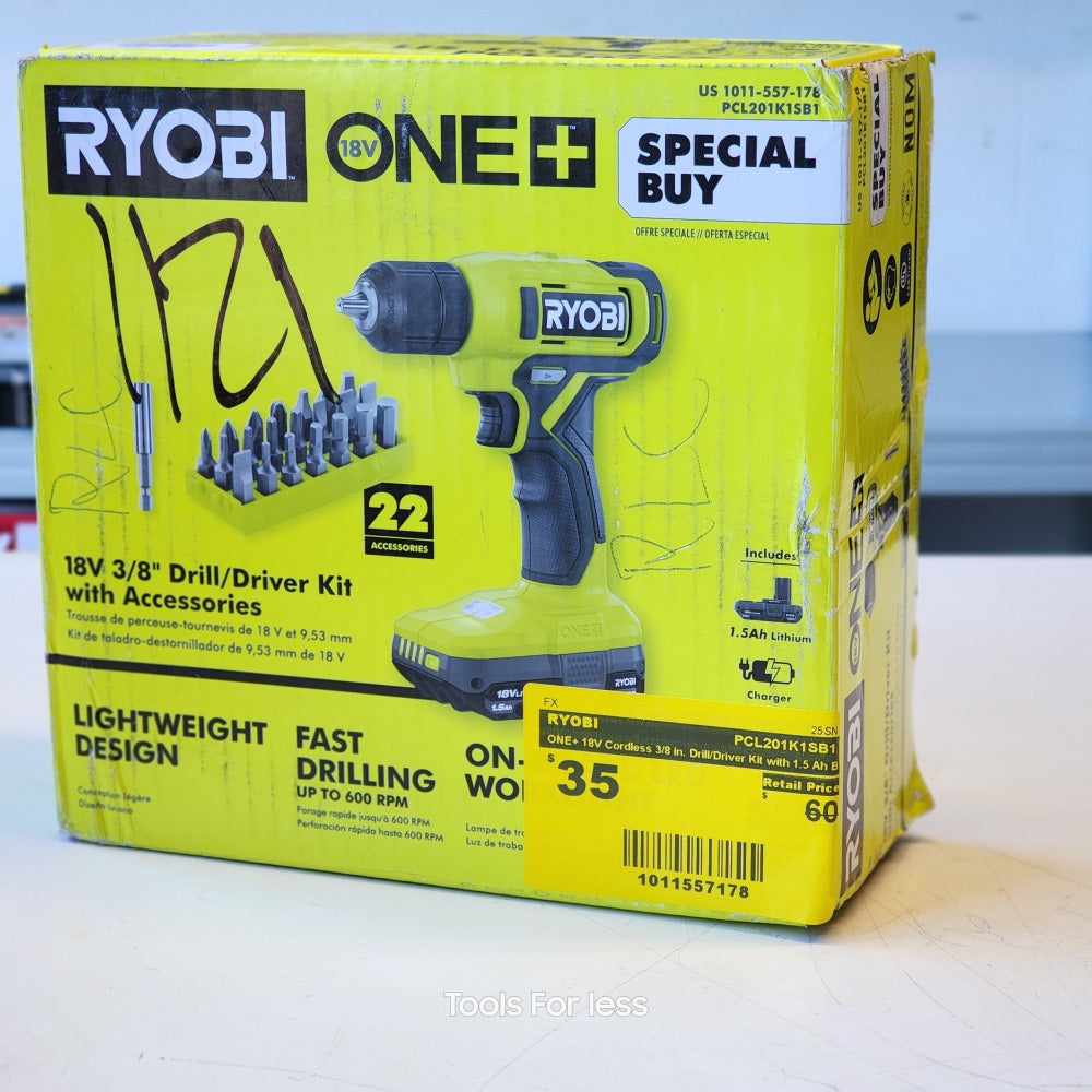 ONE+ 18V Cordless 3/8 in. Drill/Driver Kit with 1.5Ah