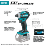 Makita XT288T-B 18V LXT® Lithium‑Ion Brushless Cordless 2‑Pc. Combo Kit (5.0Ah)