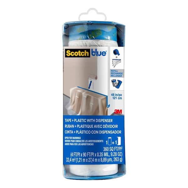 ScotchBlue 4 ft. x 90 ft. Clear Pre-Taped Painter's Plastic Sheeting (PTD2093EL-48)