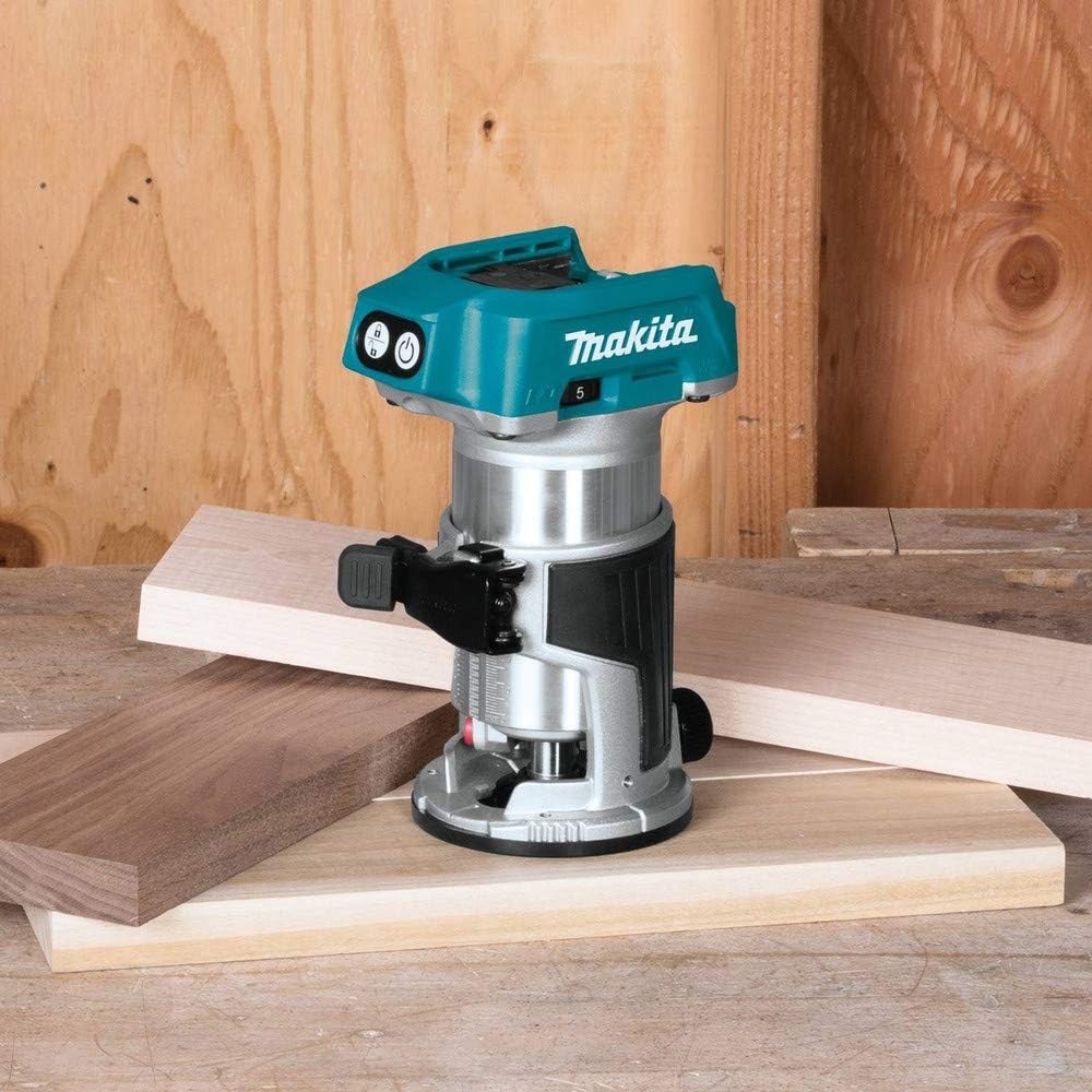 Makita 18 Volt LXT XTR01Z-B-C Lithium Ion Brushless Cordless Compact Router Factory Serviced (Tool Only)