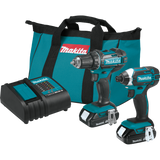 Makita 18 Volt LXT Lithium Ion Compact Cordless 2 Piece Combo Kit Factory Serviced OUT OF STOCK 8-25-23