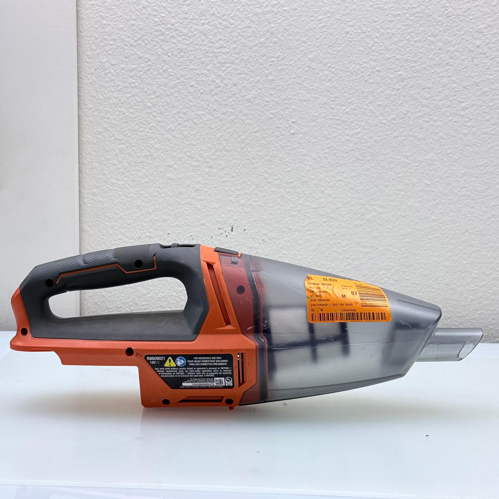 18V Cordless Hand Held Vacuum (Tool Only) (R8609021B)