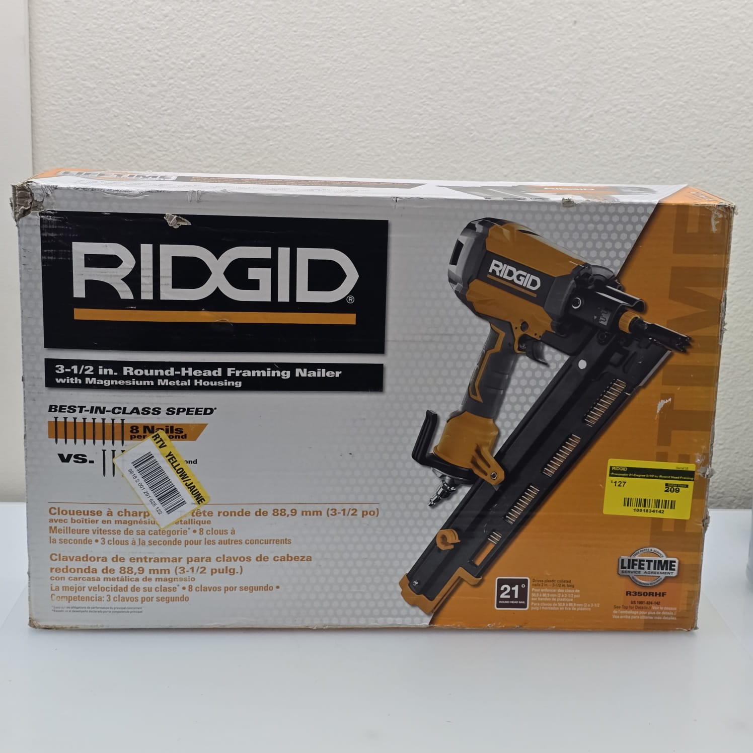 Pneumatic 21-Degree 3-1/2 in. Round Head Framing Nailer (R350RHF)