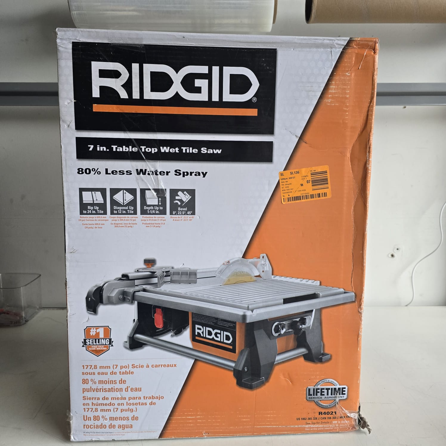 6.5-Amp 7 in. Blade Corded Table Top Wet Tile Saw (R4021)