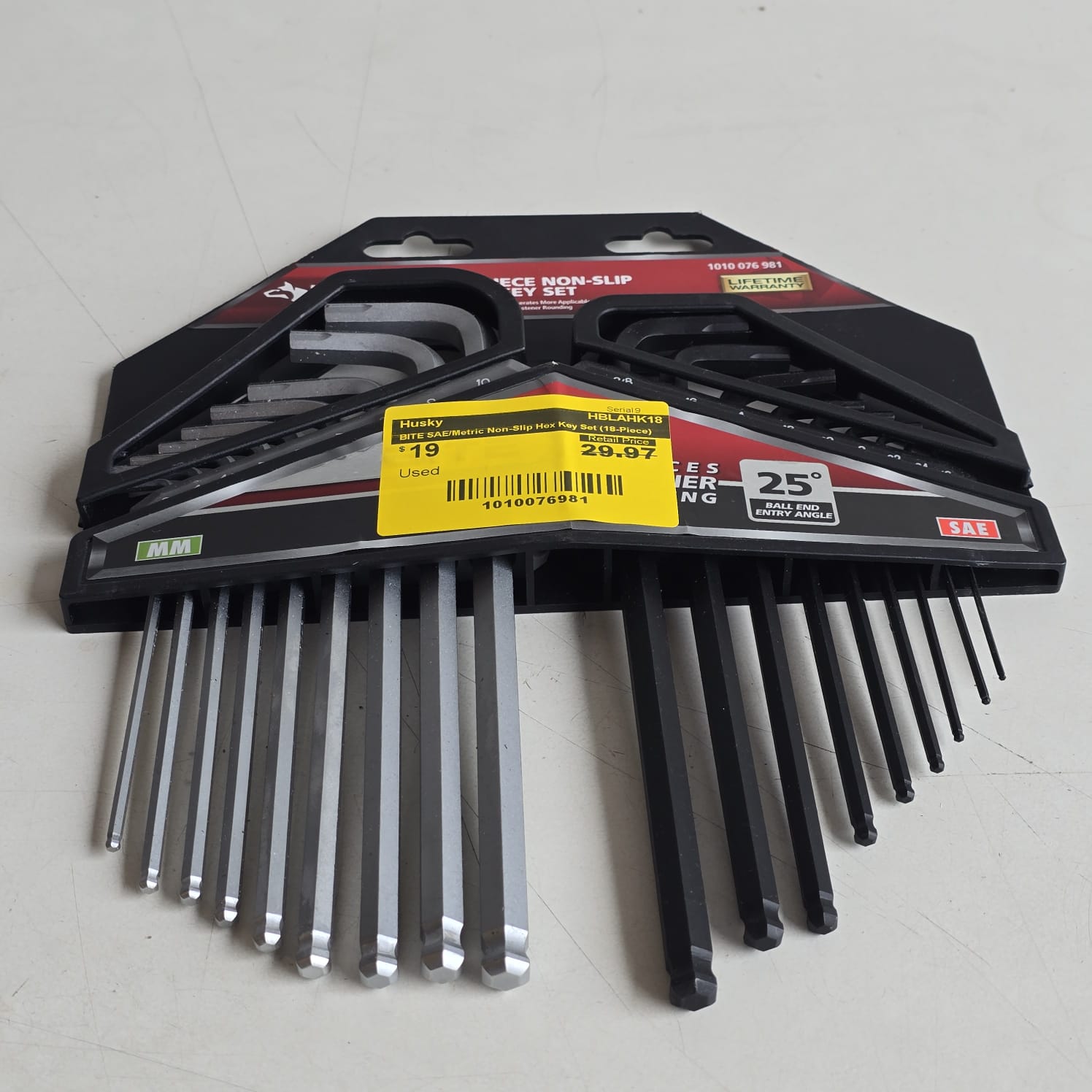 BITE SAE/Metric Non-Slip Hex Key Set (18-Piece) (HBLAHK18)