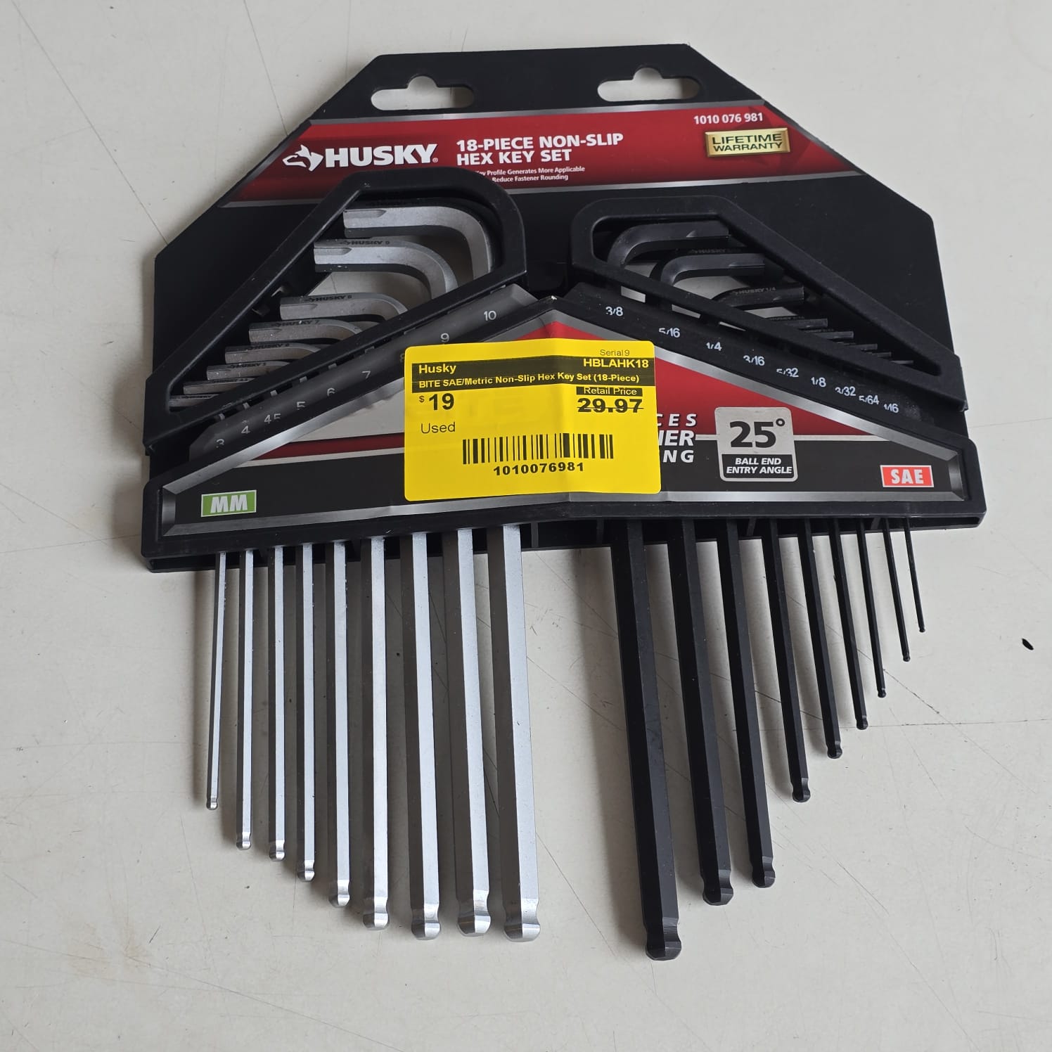 BITE SAE/Metric Non-Slip Hex Key Set (18-Piece) (HBLAHK18)