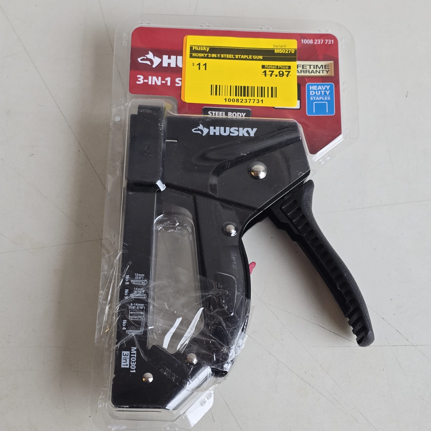 HUSKY 3-IN-1 STEEL STAPLE Tool (M50270)