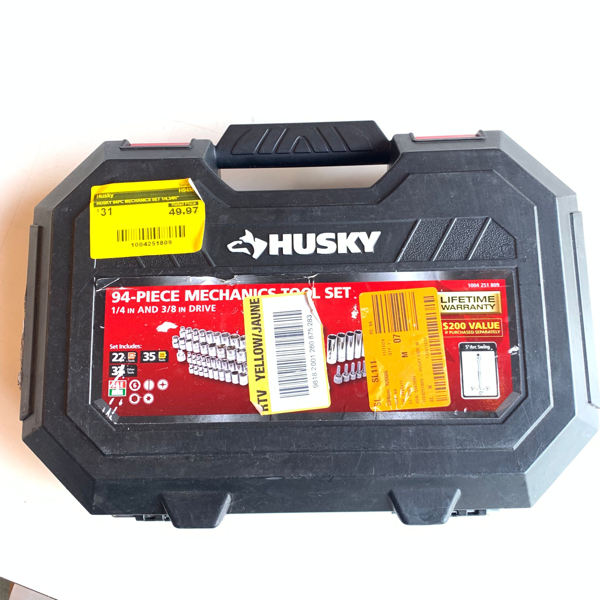 HUSKY 94PC MECHANICS SET 1/4,3/8\\