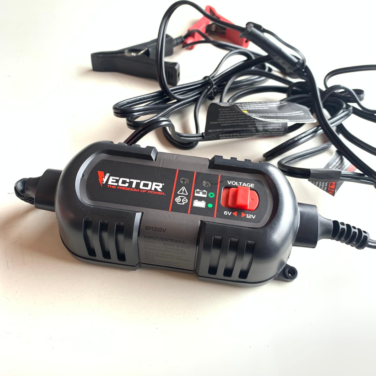 1.5 Amp Battery Charger, Battery Maintainer, Trickle Charger, 6V and 12V, Fully Automatic (BM315V)