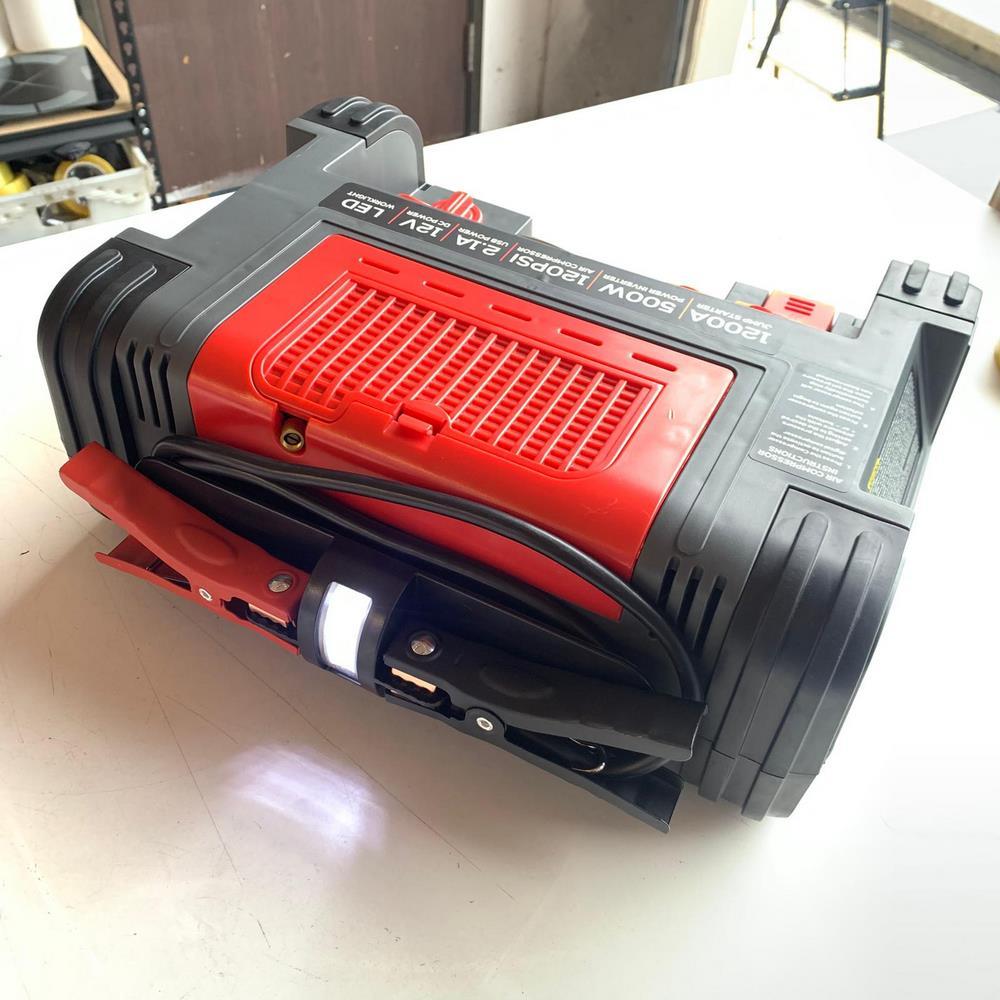 1200 Peak Amp Automotive Jump Starter, Portable Power - 10W USB Port, 500W Inverter, 120 PSI Air Compressor (PPRH5V)