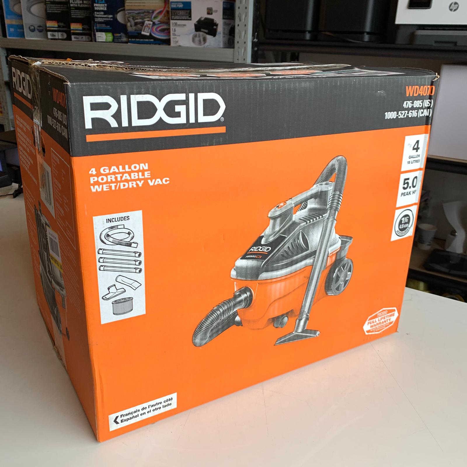 RIDGID 4 GAL PORTABLE WET/DRY VAC (WD4070)