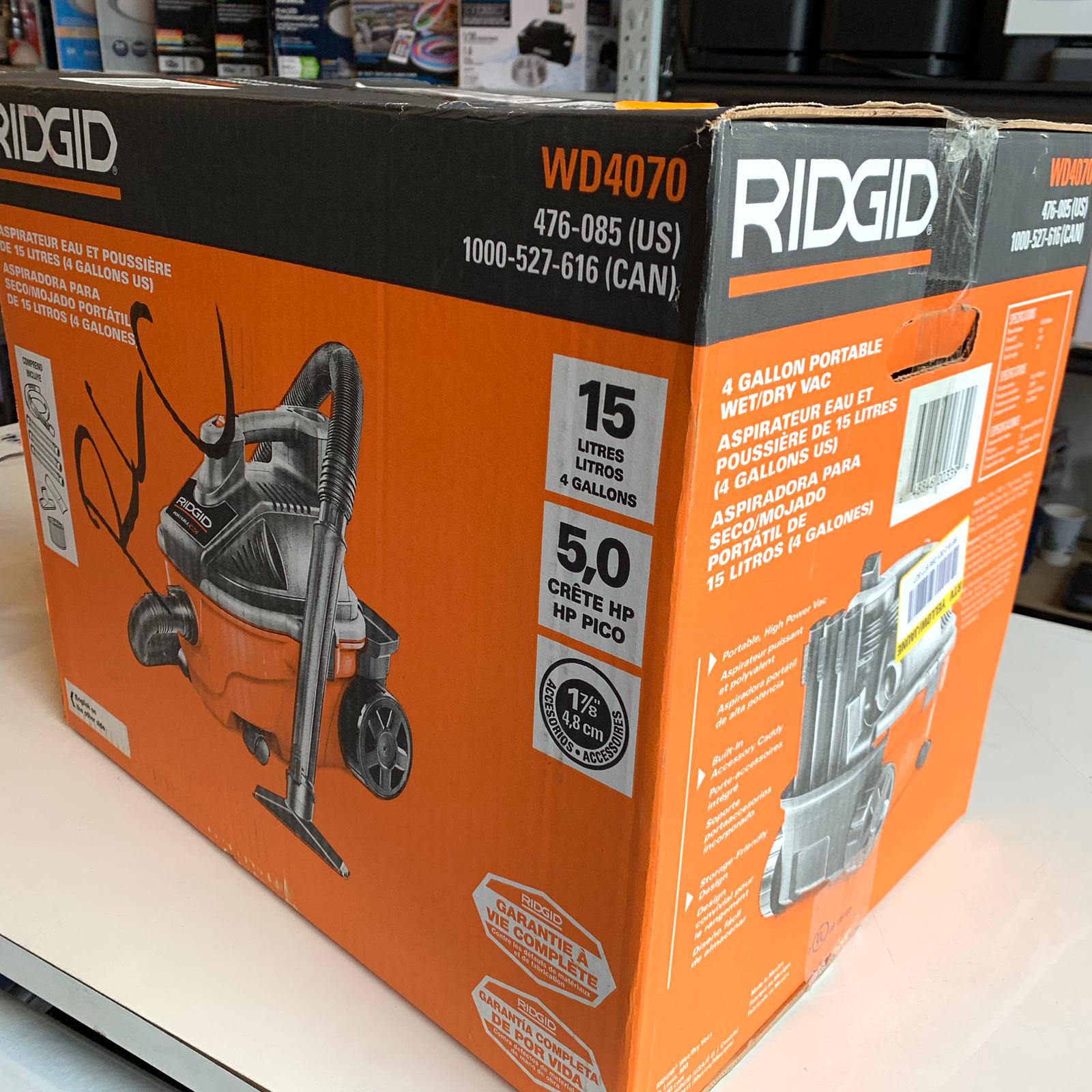 RIDGID 4 GAL PORTABLE WET/DRY VAC (WD4070)