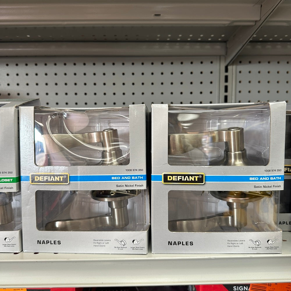 Defiant Naples Satin Nickel Bed/Bath Door Handle (1008 974 350)