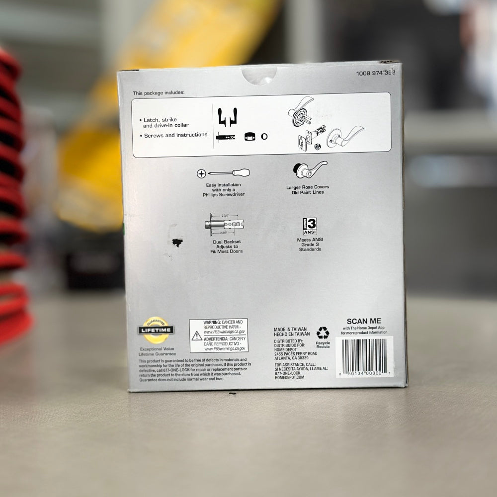 Defiant Naples Satin Nickel Hall/Closet Door Handle (1008974352)