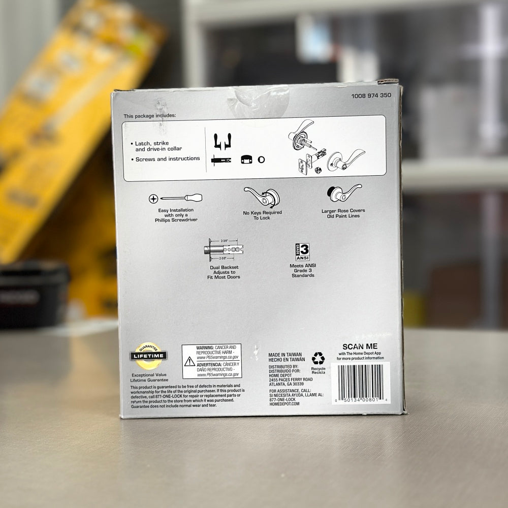 Defiant Naples Satin Nickel Bed/Bath Door Handle (1008 974 350)