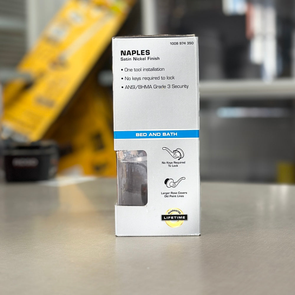 Defiant Naples Satin Nickel Bed/Bath Door Handle (1008 974 350)