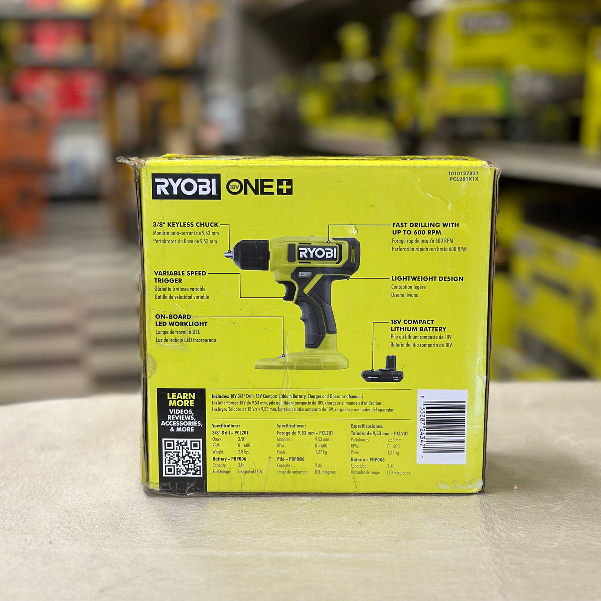 Ryobi 18V ONE+ 3/8 Drill Kit