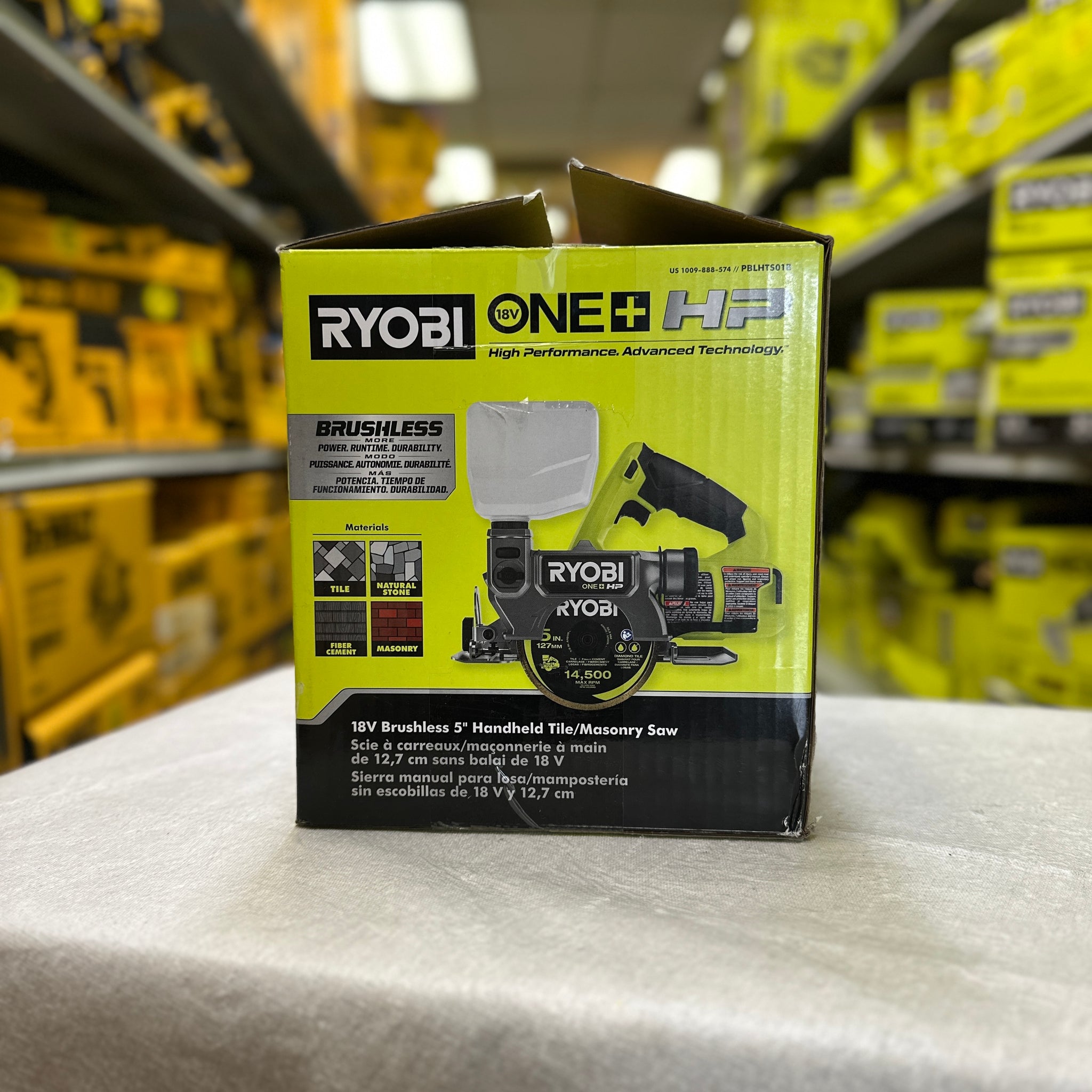 RYOBI ONE+ HP 18V Cordless Handheld Wet/Dry Masonry Tile Saw – PBLHTS01B (Tool Only)